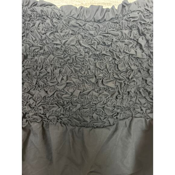 Anthropologie Mare Mare Womens Small Black Smocked Ruffle Short Sleeve Blouse - Picture 7 of 7
